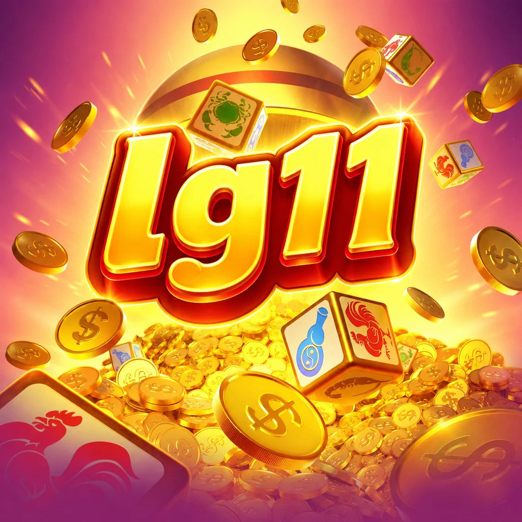 lg11 Win Win Fish Prawn Crab dengan ilustrasi kepiting, udang, dan ikan tradisional